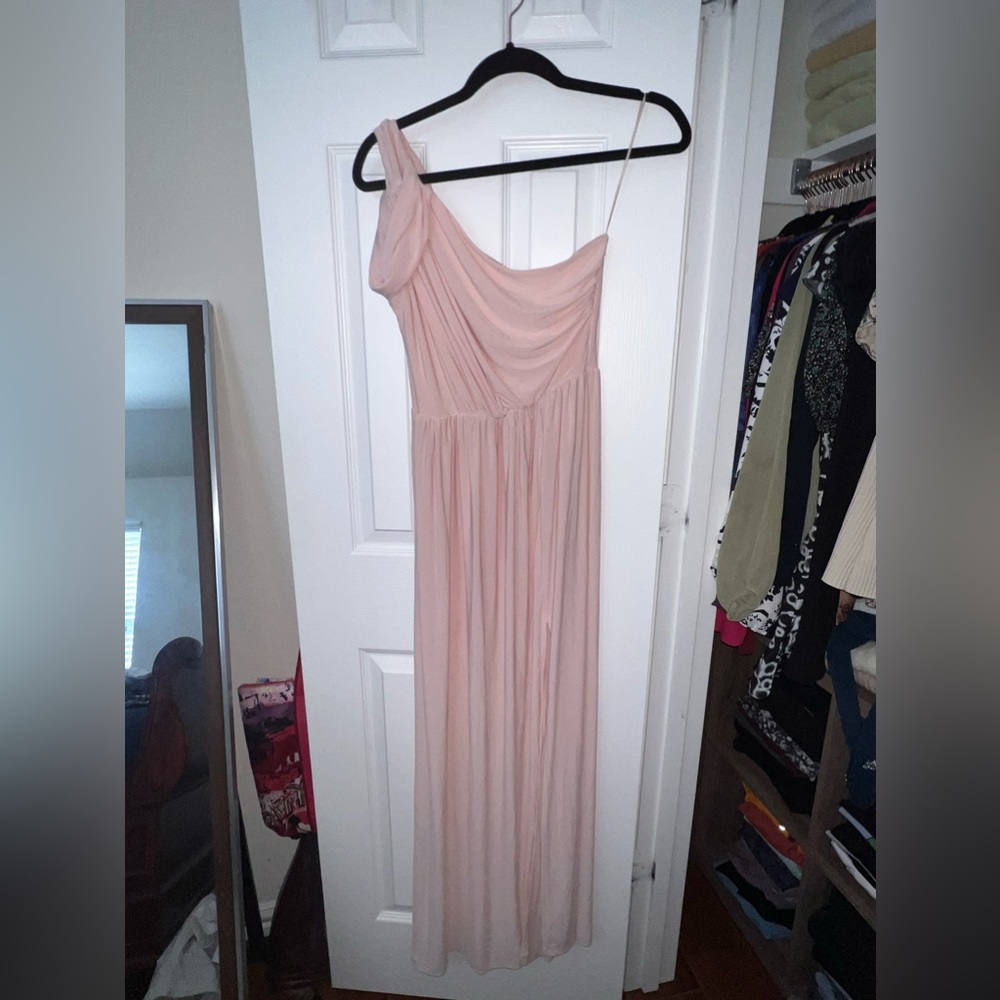 ASOS Pink One Shoulder Slit Maxi Dress, Size 8